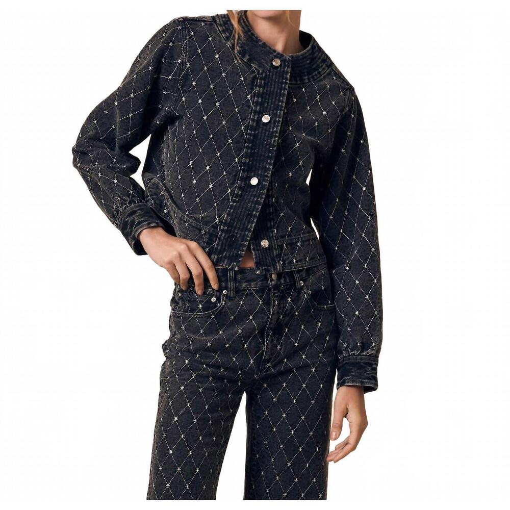 NEW LE JEAN diamond stitch jacket in black